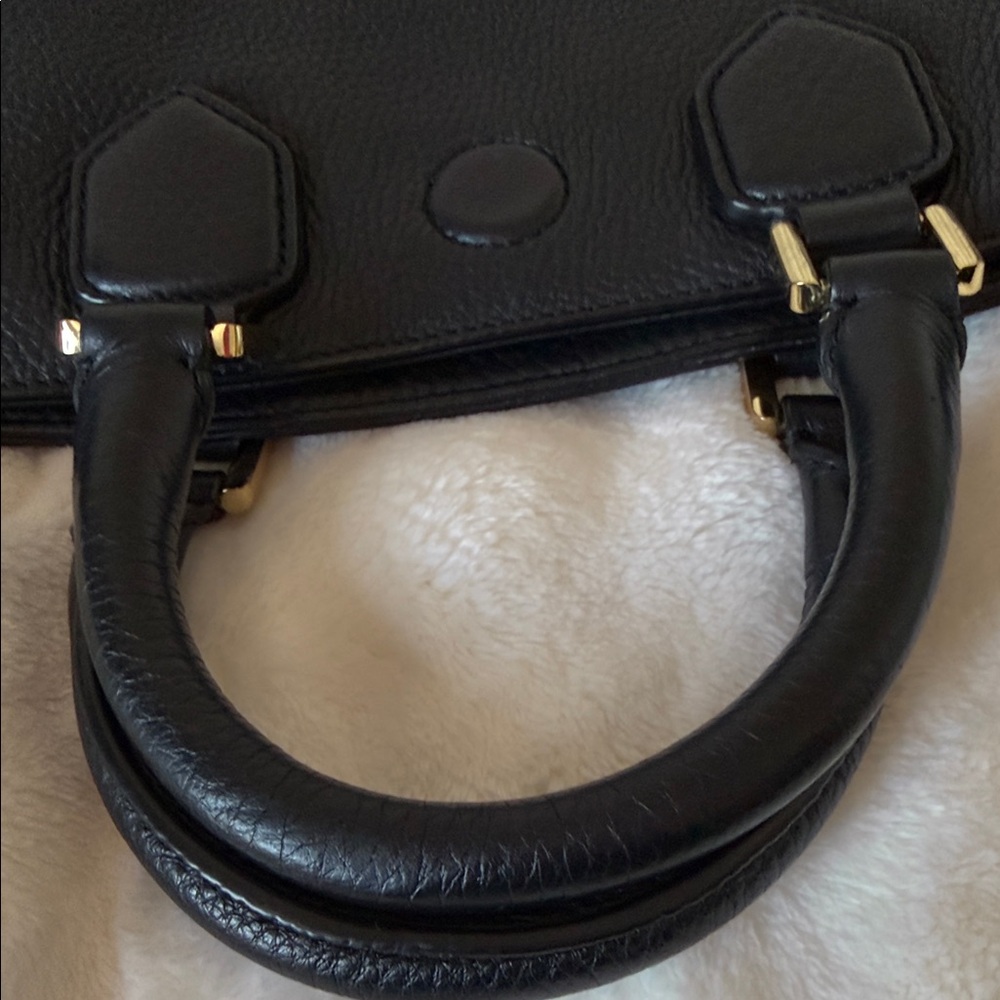 Tory Burch Fleming Pebbled Black Leather Satchel - Picture 10 of 10